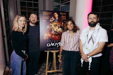 [L-R] 'Christy' producer Marina Brackenbury, 'Christy' director Brendan Canty, BBC Film commissioning exec Claudia Yusef, 'Christy' writer Alan O'Gorman